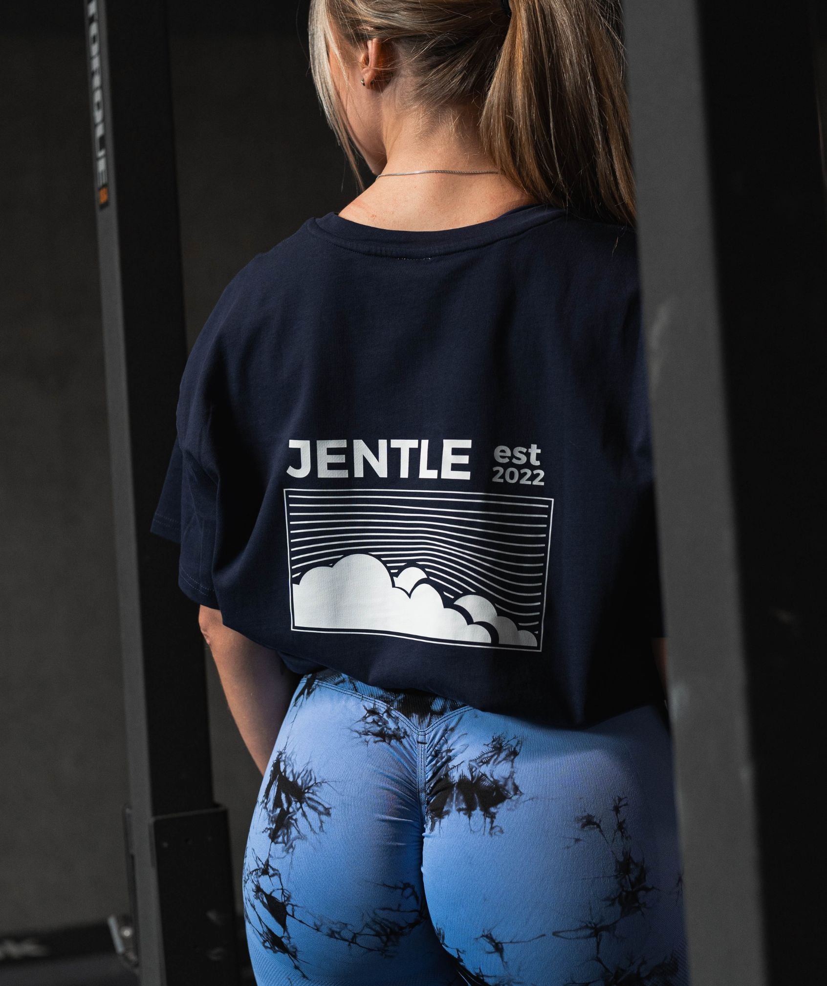 Jentle - Cloudy Day Oversized T-Shirt (Navy)