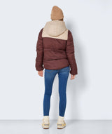 Noisy May - Ales L/S Padded Colorblock Hood Jacket (Cappuccino/Irish Cream)