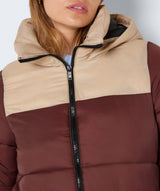 Noisy May - Ales L/S Padded Colorblock Hood Jacket (Cappuccino/Irish Cream)