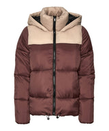 Noisy May - Ales L/S Padded Colorblock Hood Jacket (Cappuccino/Irish Cream)