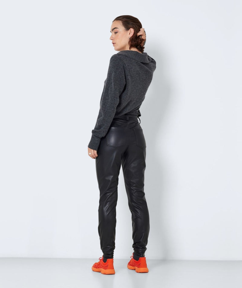Noisy May - Elly HW PU Pants (Black)