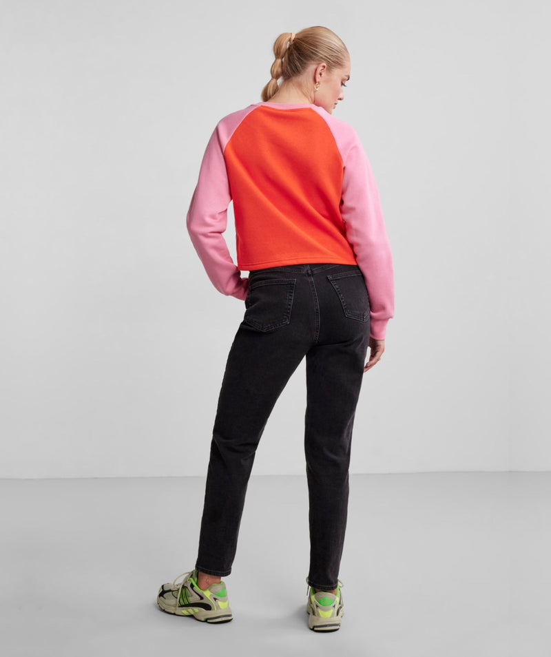 Pieces - Moffo L/S Sweat (Tangerine Tango)
