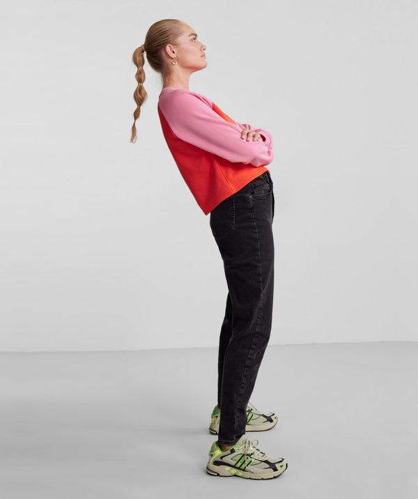 Pieces - Moffo L/S Sweat (Tangerine Tango)