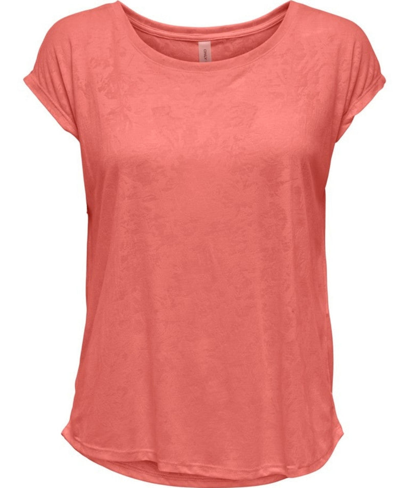 Only Play - Betta Curved Burnout SS Tee (Spiced Coral)