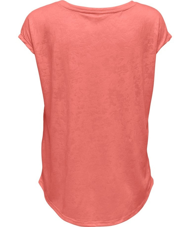 Only Play - Betta Curved Burnout SS Tee (Spiced Coral)