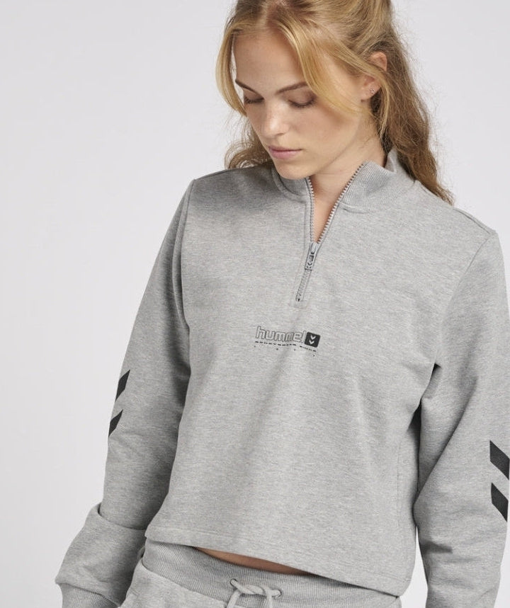 Hummel® - Nikka Cropped Halfzip (Grey Melange)