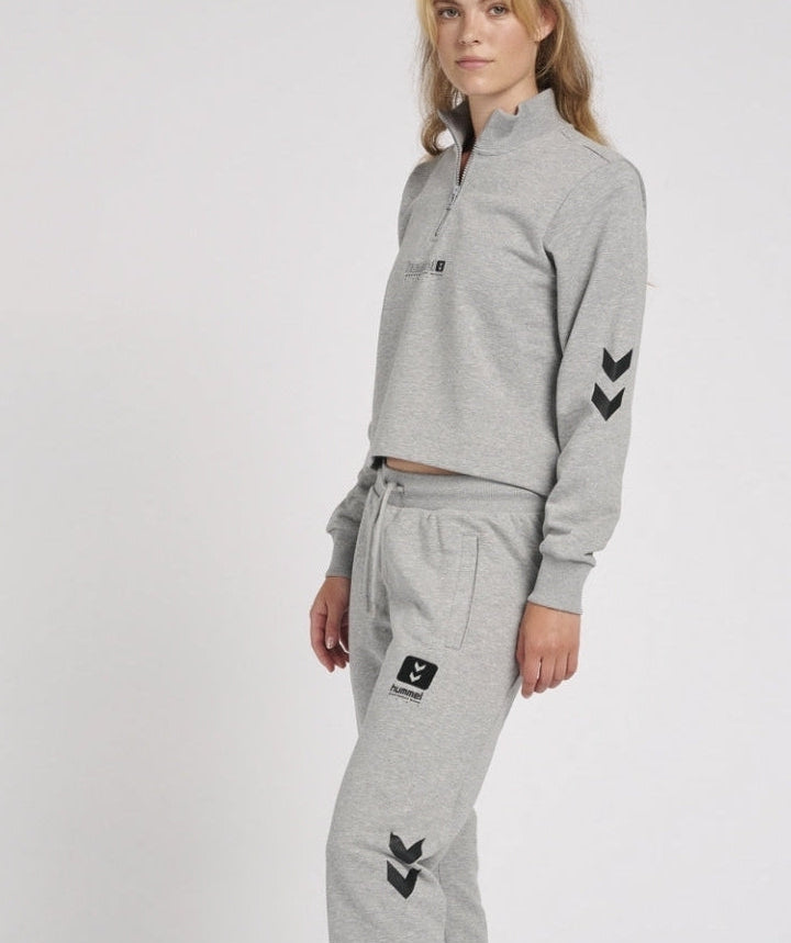 Hummel® - Nikka Cropped Halfzip (Grey Melange)
