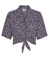 Noisy May - Joe S/S Waist Tie Top (Forged Iron/Flower)