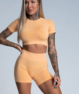 Gym Glamour - Amy Seamless Crop Top (Peach)