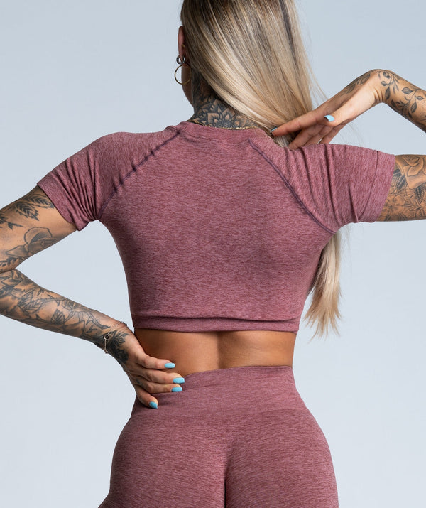 Gym Glamour - Amy Seamless Crop Top (Rose Taupe)