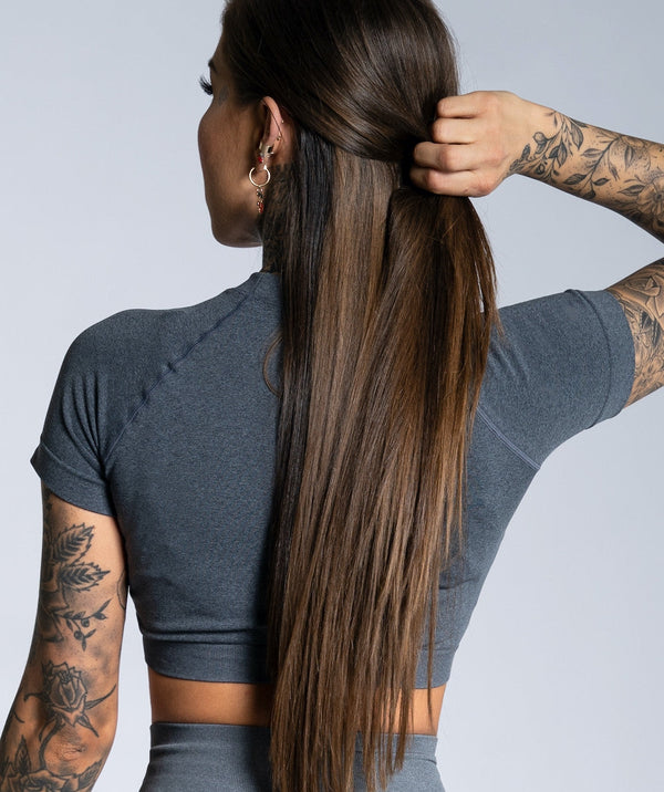 Gym Glamour - Amy Seamless Crop Top (Grå)