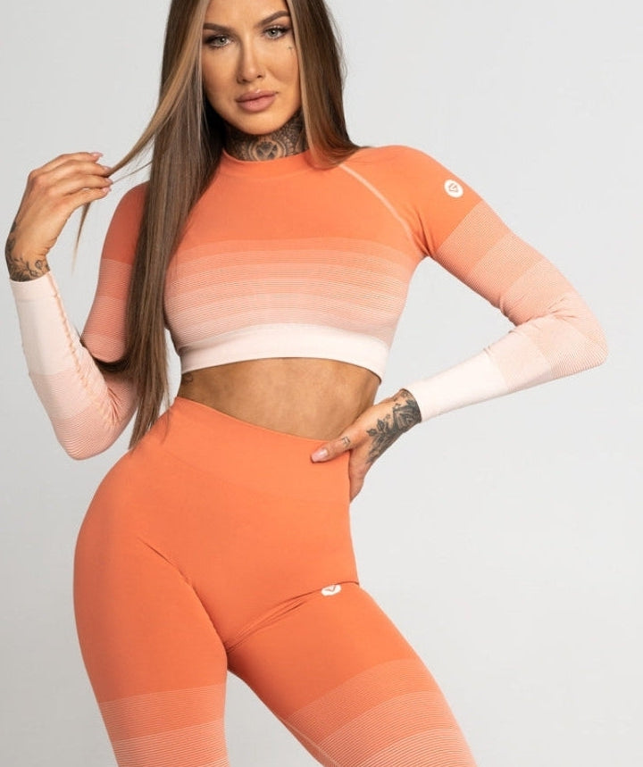 Gym Glamour - Ombre Crop Top (Orange)