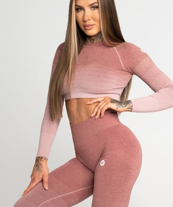 Gym Glamour - Ombre Crop Top (Rosa)
