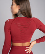 Gym Glamour - Alva Seamless Crop Top (Bordeaux)
