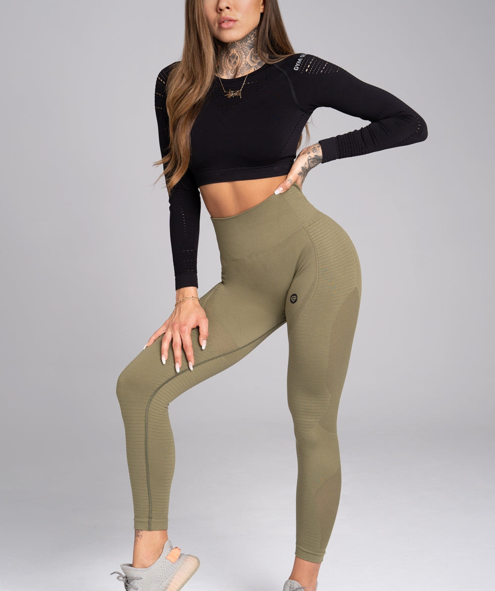 Gym Glamour - Tica Seamless Leggings (Khaki)