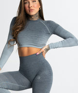 Gym Glamour - Ombre Crop Top (Grå)