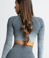 Gym Glamour - Ombre Crop Top (Grå)