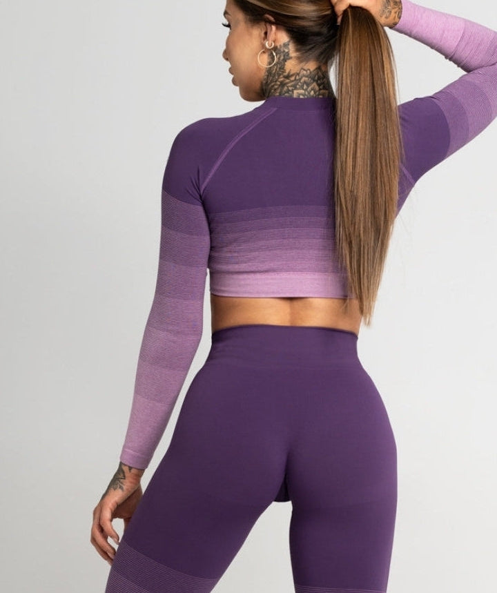 Gym Glamour - Ombre Crop Top (Lilla)