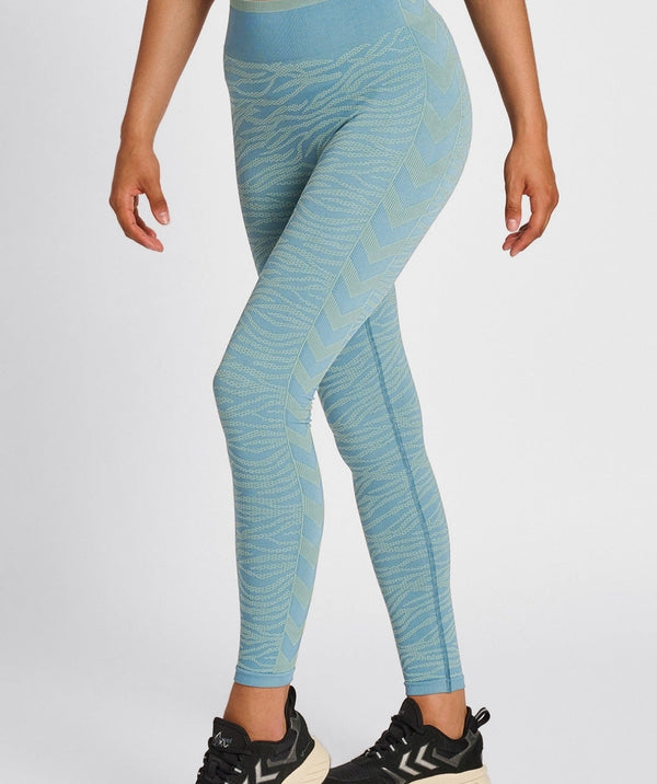 Hummel® - Saga Seamless MW Tights (North Atlantic/Blue Surf Melange)