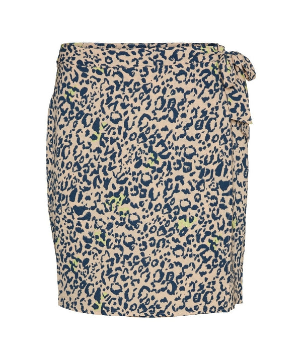 Noisy May - Clara L HW Mini Wrap Skirt (Hazelnut Leo)
