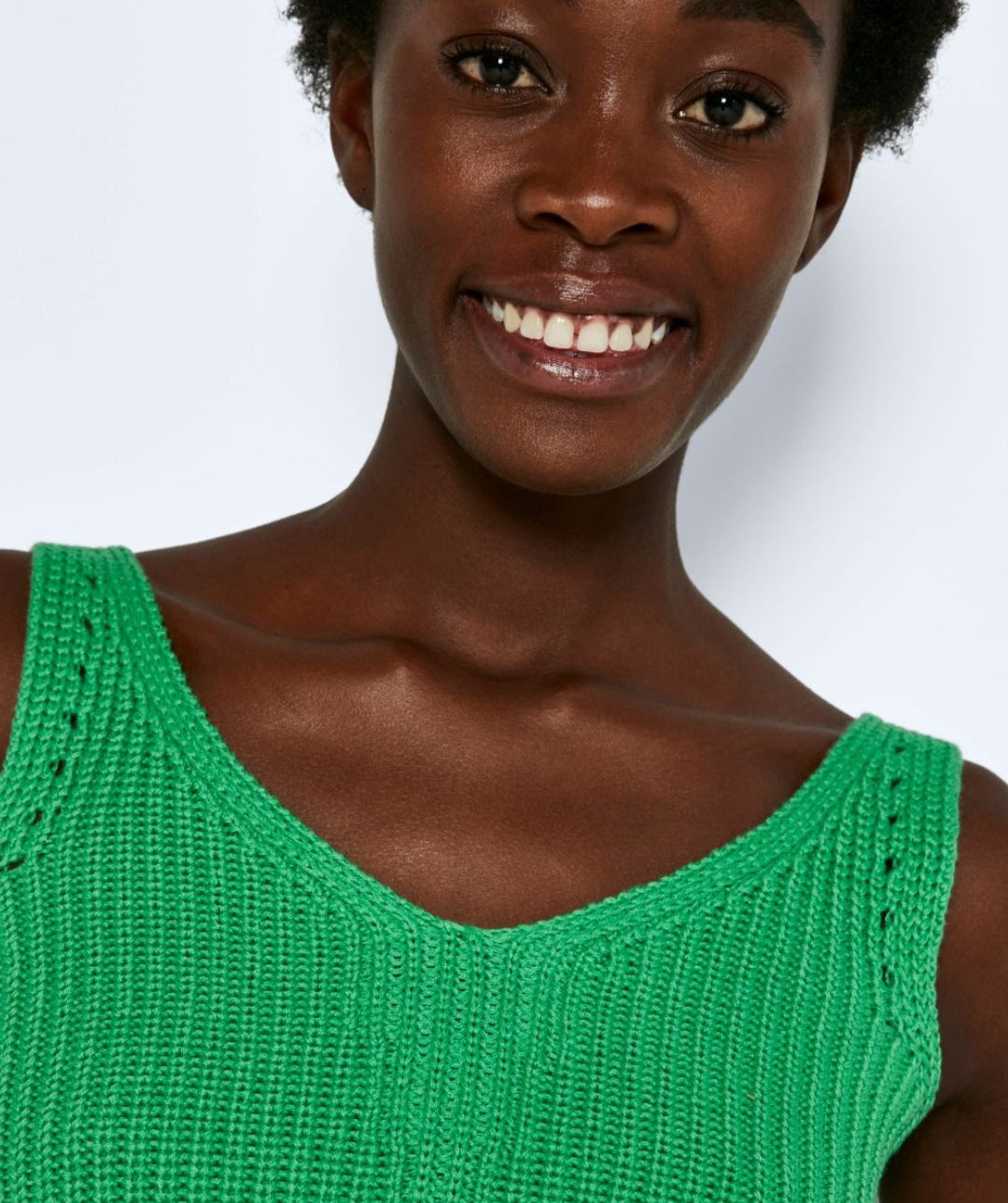 Noisy May - Sara S/L O-Neck Knit Top (Island Green)