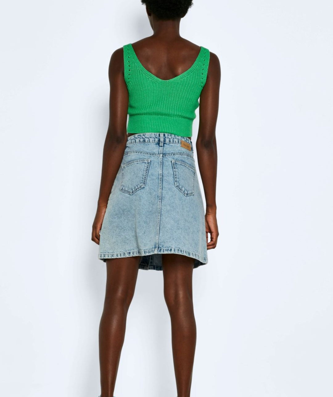 Noisy May - Sara S/L O-Neck Knit Top (Island Green)