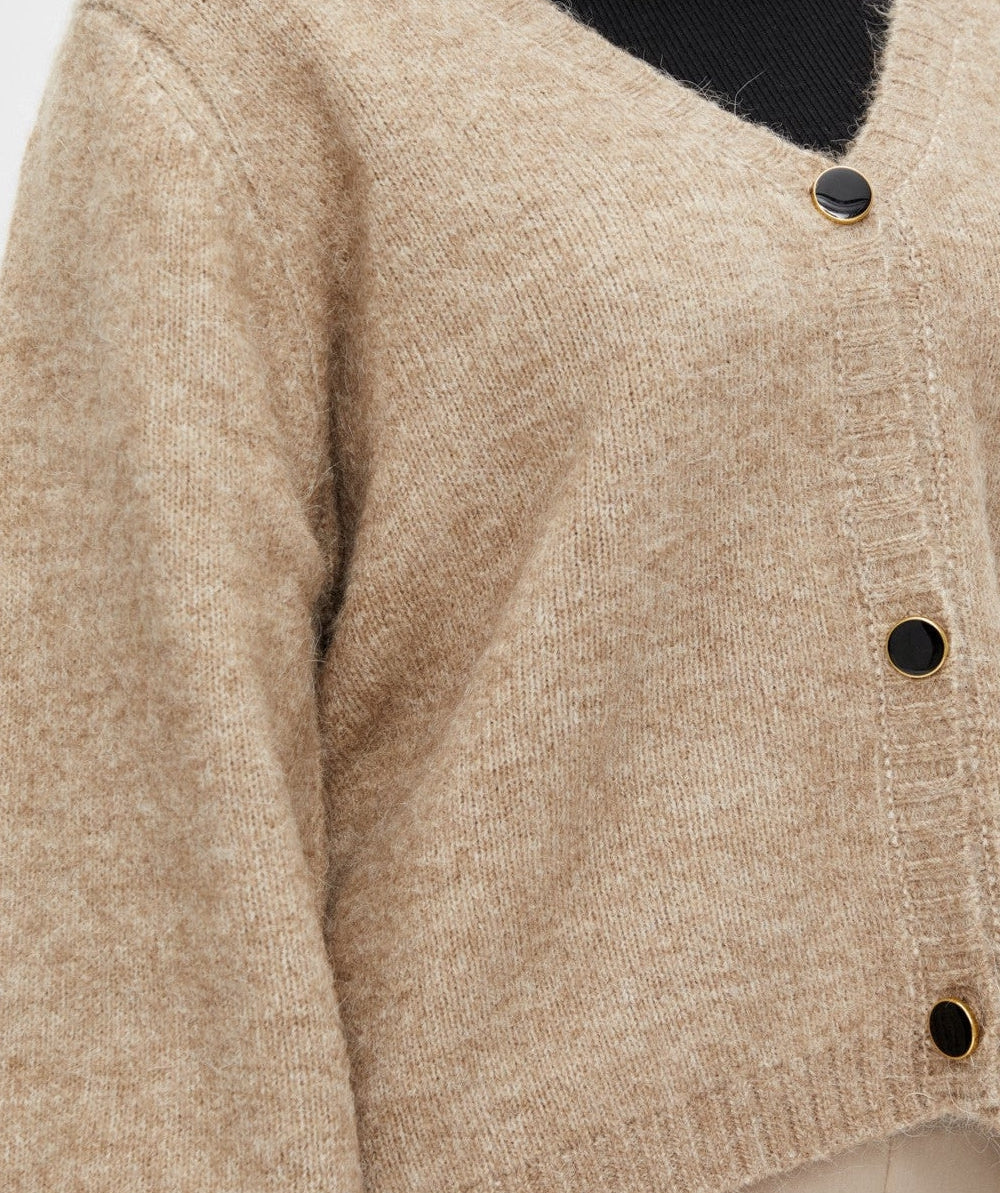 Pieces - Jillo LS Knit Cardigan (Silver Mink)