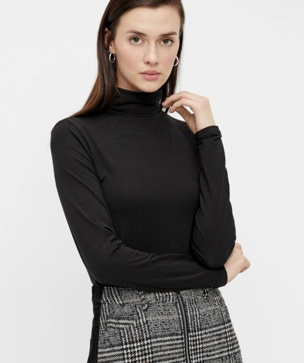 Pieces - Sirene LS Rollneck Top (Black)