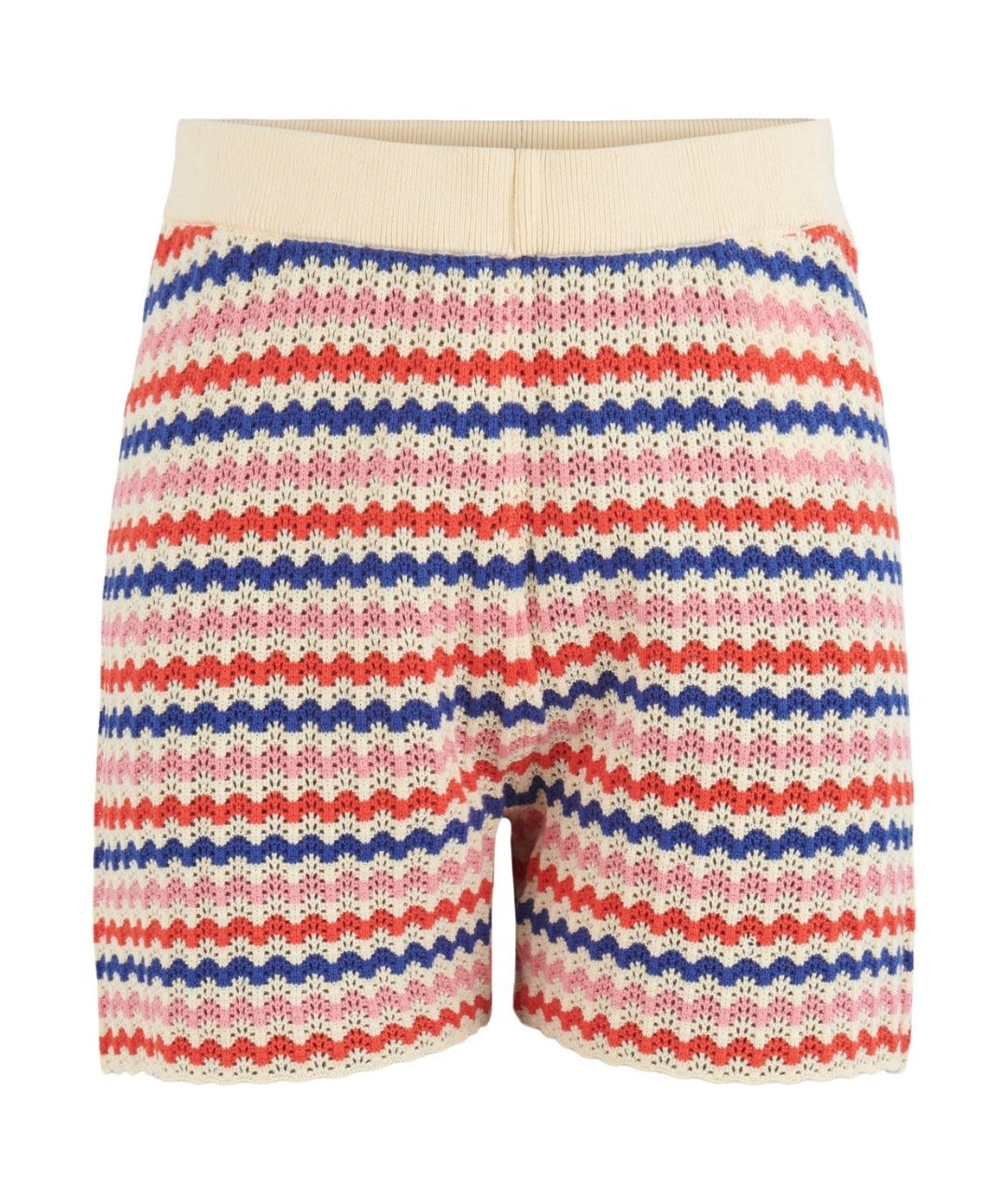 Pieces - Venice HW Knit Shorts (Poppy Red)