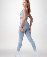Rapid Wear - Ribbed Seamless Leggings (Faded Blue)