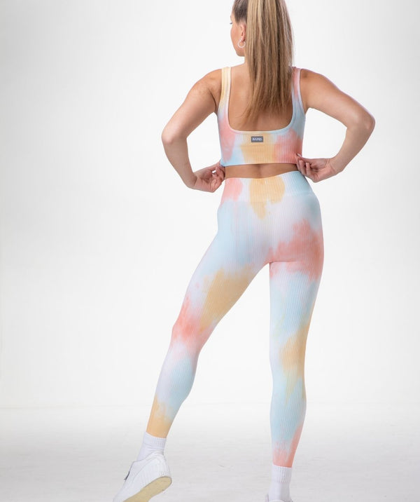 Rapid Wear - Ribbed Seamless Leggings (Tropical Swirl)