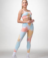 Rapid Wear - Ribbed Seamless Leggings (Tropical Swirl)