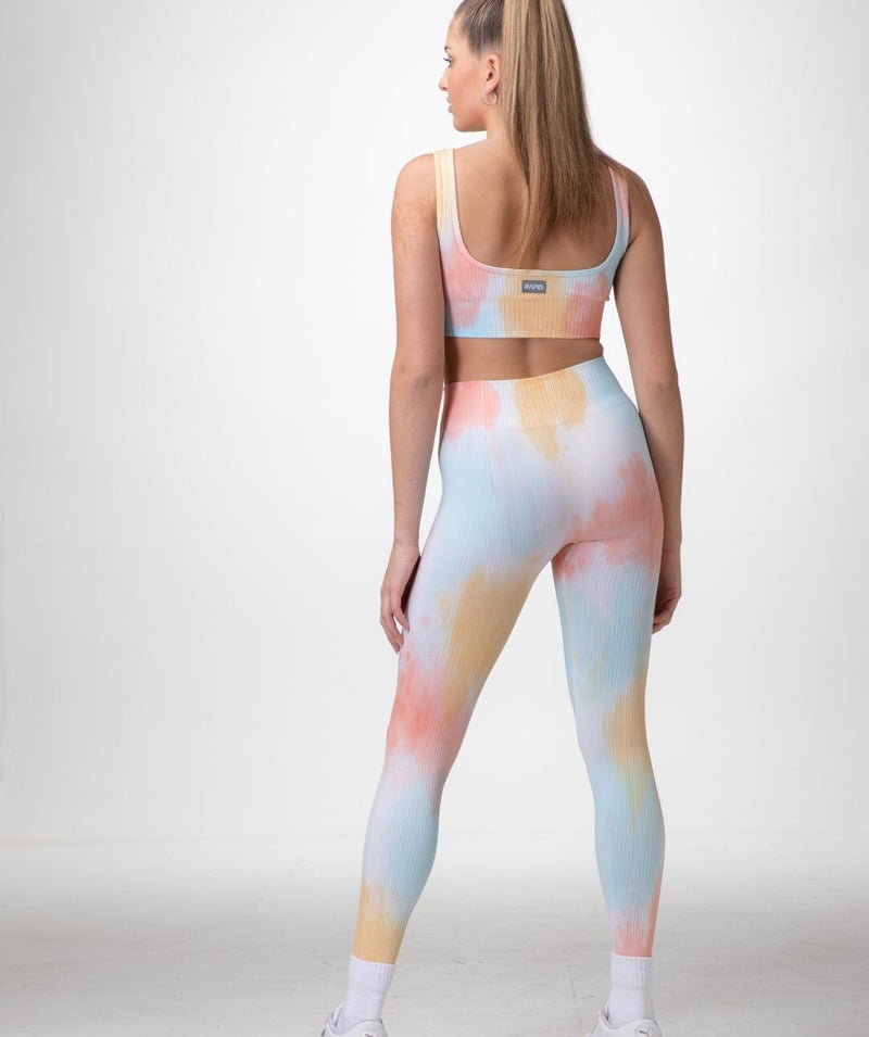 Rapid Wear - Ribbed Seamless Leggings (Tropical Swirl)