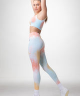 Rapid Wear - Ribbed Seamless Leggings (Tropical Swirl)