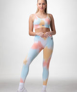 Rapid Wear - Ribbed Seamless Leggings (Tropical Swirl)