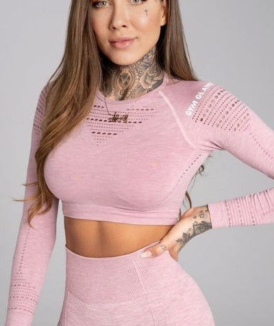 Gym Glamour - Alva  Seamless Crop Top (Lyserød)